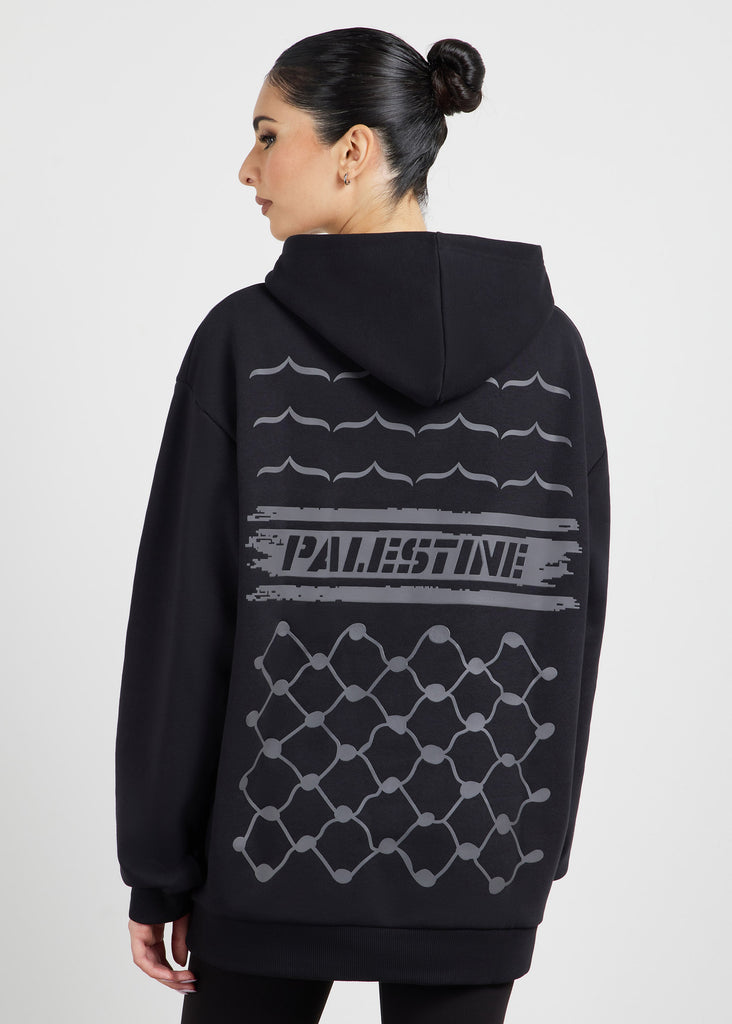 4POSE Women 2PC Sweatsuit Set Long Sleeve Zip Hooded Palestine